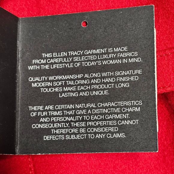 Ellen Tracy Red Coat Womens Size Small Wool Blend Vibrant Career Sophisticated - Picture 10 of 15